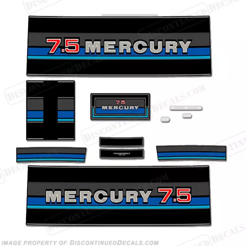 Fits Mercury 1981 7.5HP Outboard Engine Decals