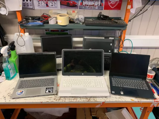 Joblot Of 5 Laptops, All Sold As Faulty All Sold As Seen, No Returns No Refunds