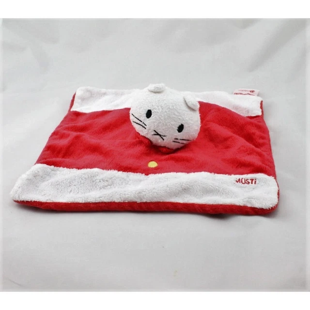 Doudou plat chat rouge blanc MUSTI BENGY - 13169