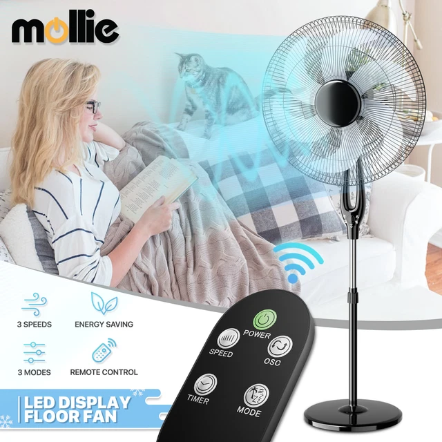SIMPLE DELUXE ADJUSTABLE Height 3Speed Oscillating Pedestal Stand Fan