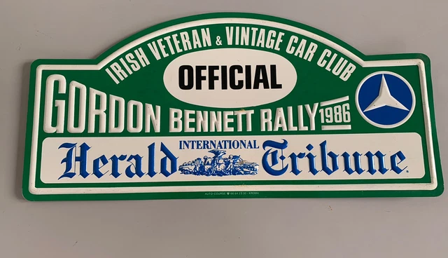 Plaque Publicitaire Ancienne - Rallye Gordon Bennett 1986 - Sports Automobiles Années 80