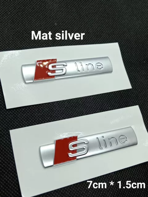 2 Logo S Line Emblème Badge Ailes Adhésif Sline Abs Mat Silver Originale