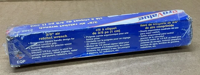Pro Value 3/8" AIr Ratchet Wrench 2328-PV Tool Mechanic 1/2 HP Motor Square ⭐️ 2