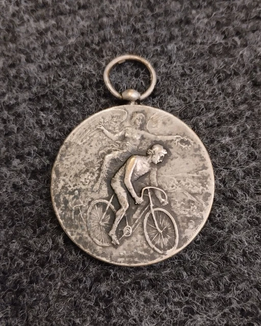 1949 Ancienne médaille en bronze massif course cyclisme cycliste