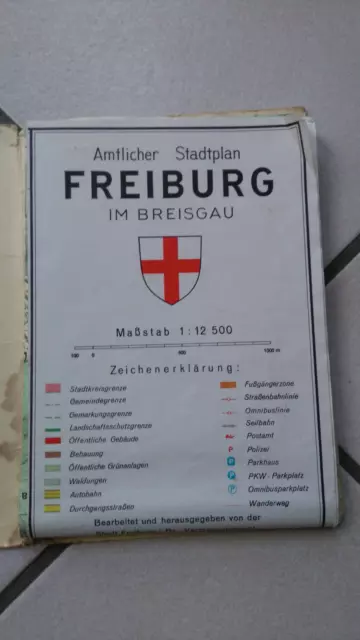 Alter Stadtplan von FREIBURG im Breisgau - Ausgabe 1973 2