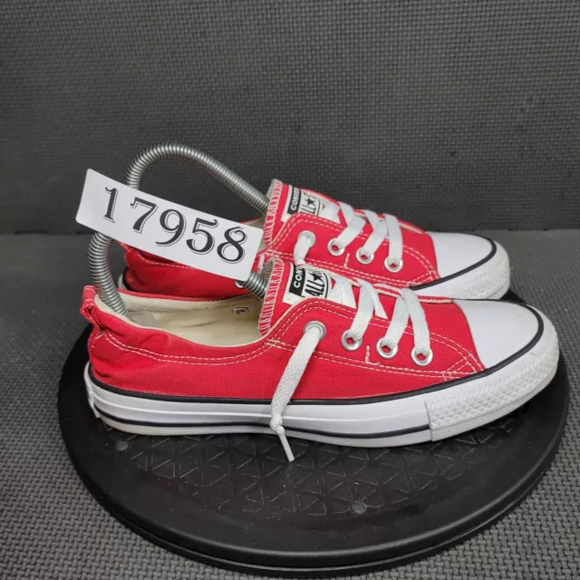 Converse Chuck Taylor Shoreline Shoes Womens Sz 7 Red White Canvas Sneakers