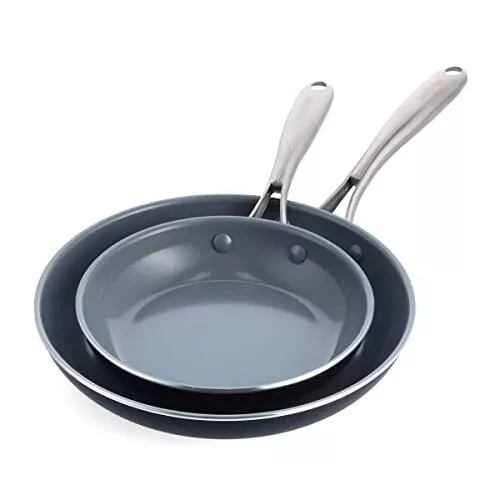 GreenPan Swift Healthy Ceramic Nonstick, 8" and 10" Frying Pan Skillet Set,