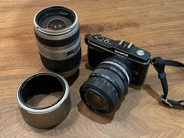 OLYMPUS E P2 Mirrorless Camera with Tamron 28 70 70 300 Lenses