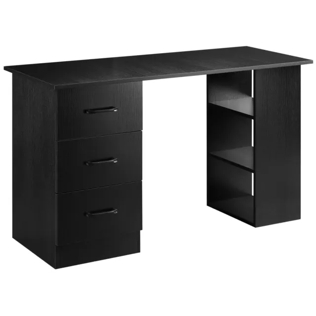 HOMCOM Computer Desk w/ Storage, Writing Study Table for Home Office, Black