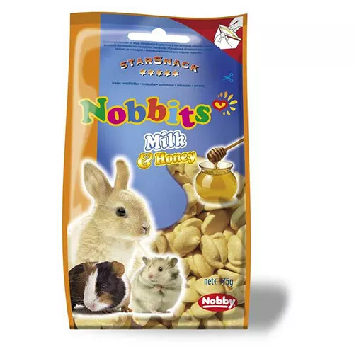 Nobby Nobbits Milk & Miel 75 G, Nagersnack, Nuevo