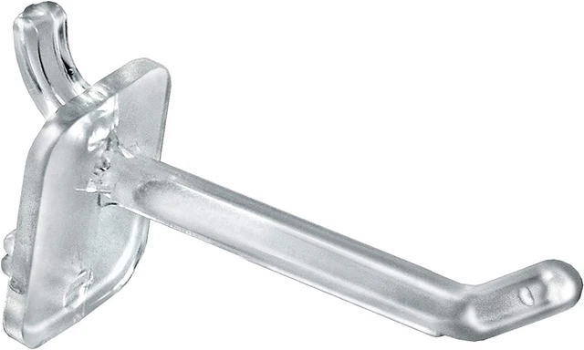 800002-C Pack of 50 Clear Pegboard Hooks (Also Available in Black