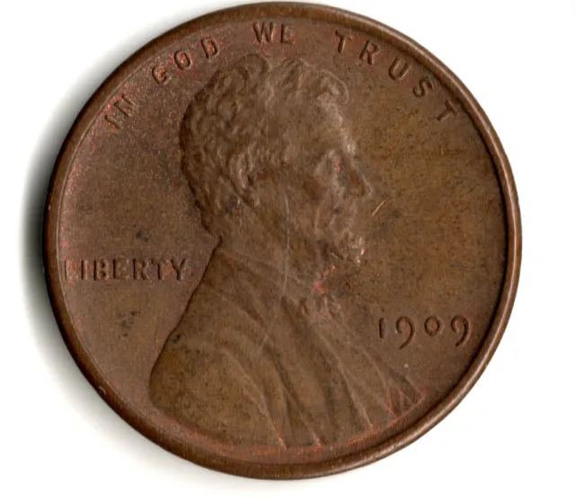 1909 VDB Lincoln Wheat Cent Penny Coin - NICE RED * Free Shipping *