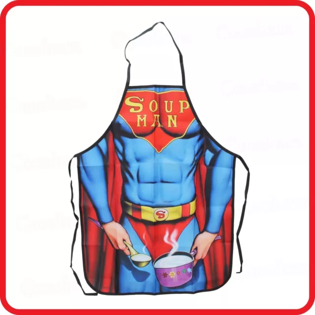 Apron-Funny-Soupman Superman Soup Man Chef Superhero-Cooking-Kitchen-Bbq-Party