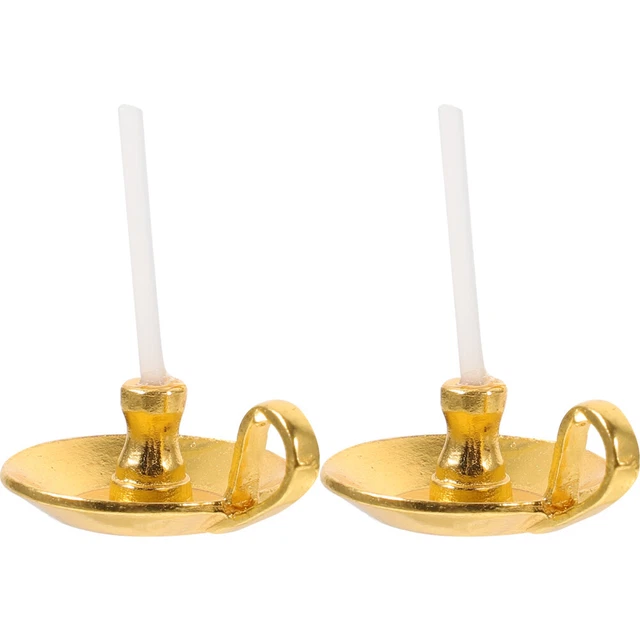2 Pcs Puppenhaus-Kerzenhalter Miniatur Zubehör Möbel Dekorationen