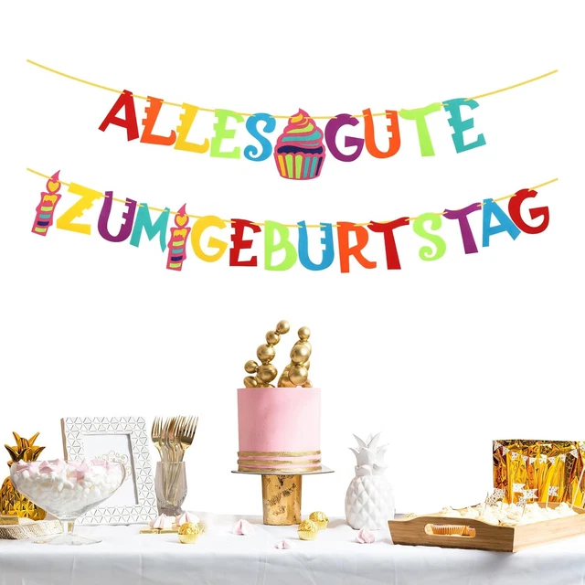 HUVZOR Geburtstagsgirlande - Alles Gute Zum Geburtstag Banner Aus Filz