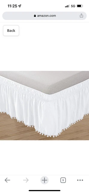 FALDA DE CAMA ELÁSTICA ENVOLVENTE con AJUSTE POM P ~ QUEEN 16" Gota