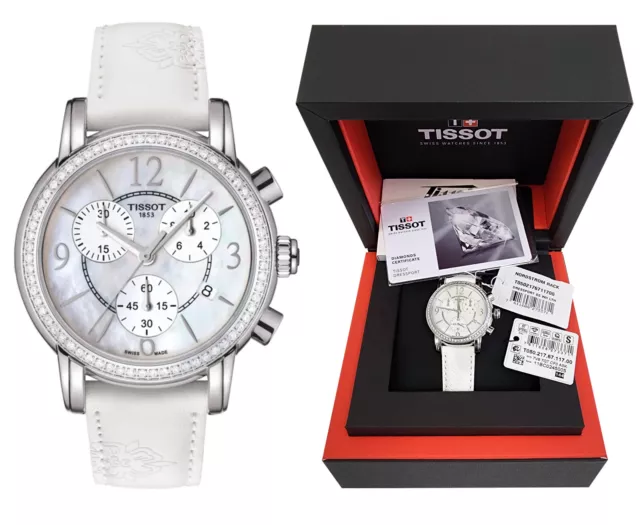 Tissot Dressport Chronograph MOP Dial Diamonds Swiss Ladies Watch T0502176711700