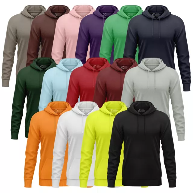 Pullover Hoodies for Men Long Sleeve Hooded Sweatshirt Plain Jumper Fleece Top