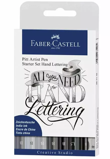 FABER CASTELL Tuschestift Pitt Artist Pen Hand Lettering Starter Set 9 teilig