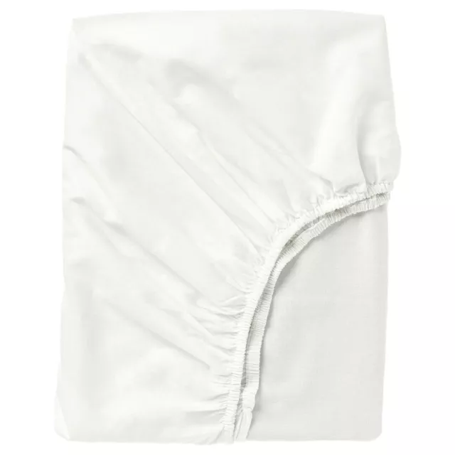 Ikea FARGMARA Fitted Sheet, Great Quality White 4 Sizes,