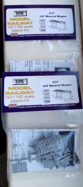 DAPOL OO/HO C37 BR 16T Mineral Wagon kit x 2 New/Unopened