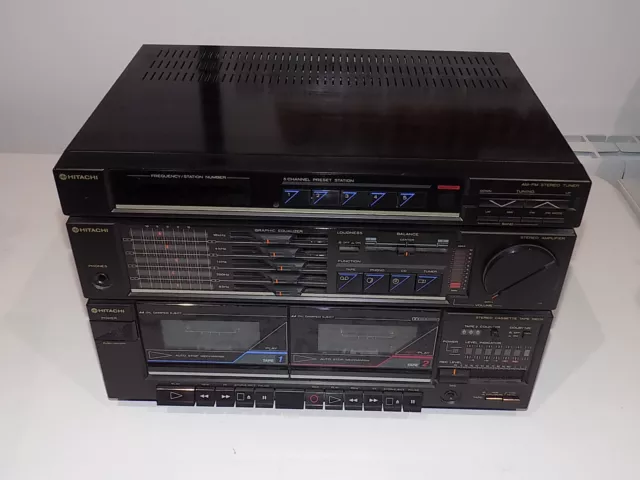 HITACHI HDR-MD26 Vintage 1980s Amp LW-MW-FM Stereo Cassette Hifi FAULTY