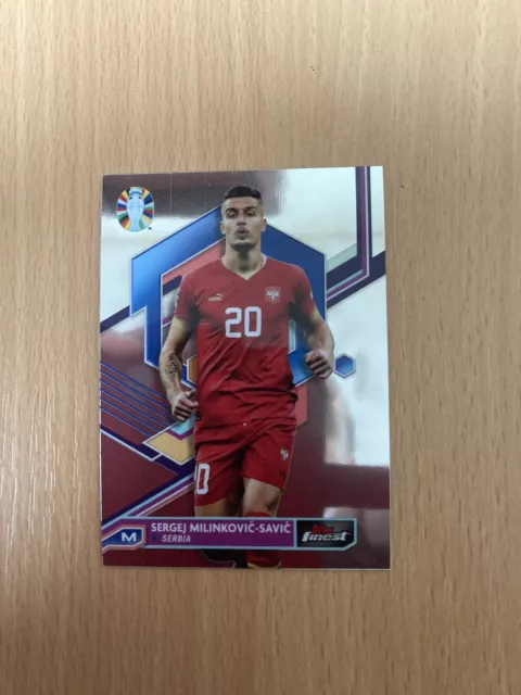 Topps Finest Euro 2024 Trading Card Sergej Milinkovic-Savic Serbia