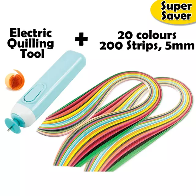 Papier Quilling Elektrowerkzeug Stift Schlitzpapier Handwerk 200 Streifen 5 mm Zum Selbermachen Pack