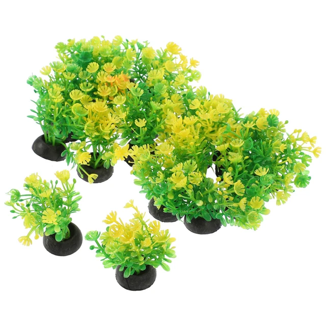 20 Pcs Aquarium Landscaping Plastic Tall Fish Tank Plant Decor