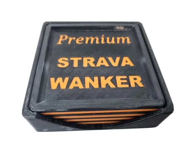 Strava Wanker Coaster Set 4 different messages per set Cycling Bicycle Gift MTB