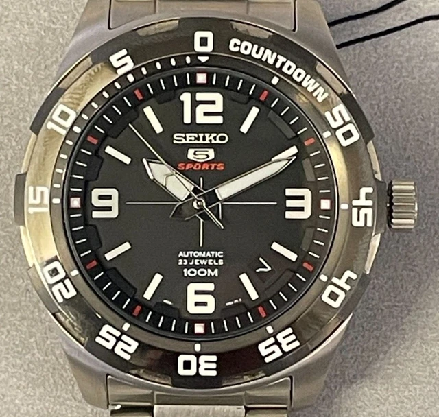 Ex-Display Seiko 5 Sports Automatic Silver Steel Mens Watch SRPB81K1 RRP £399