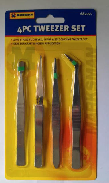 4 Piece Tweezer Set, Stamps / Crafts /  Hobbies / Jewellry / Electronics /  Etc.