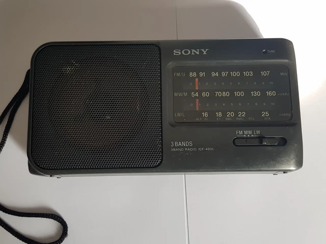 Radio Sony ICF-490L Portable – 3 Bandes FM/MW/LW – Noir – Occasion Bon état