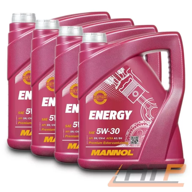 MANNOL 4x 5 L LITER ENERGY 5W-30 MOTOR-ÖL MOTORENÖL