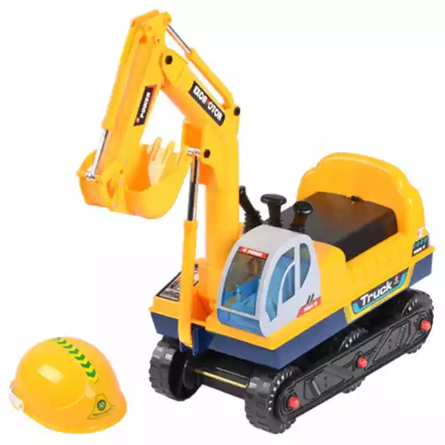 Micro excavator shop and hard hat