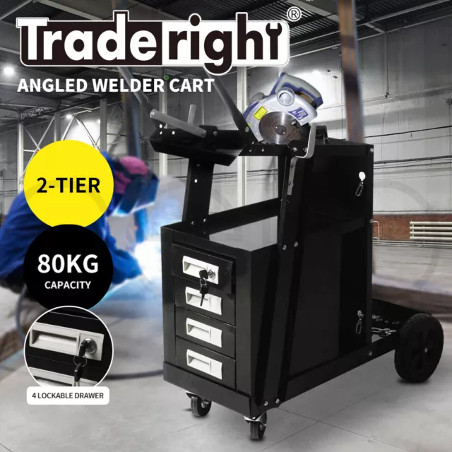 Welding Cart Trolley Drawer Welder Cabinet MIG TIG ARC MMA Plasma Heavy Duty