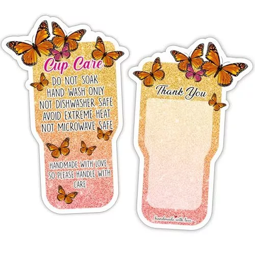 Tumbler Care Instructions Cards, Cup and Mug Care Instructions Cards, Tumbler...