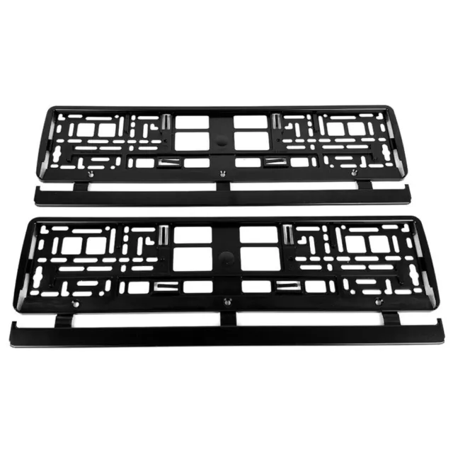 2 x Black Matt Car Registration License Number Plate Surrounds Holders Frames