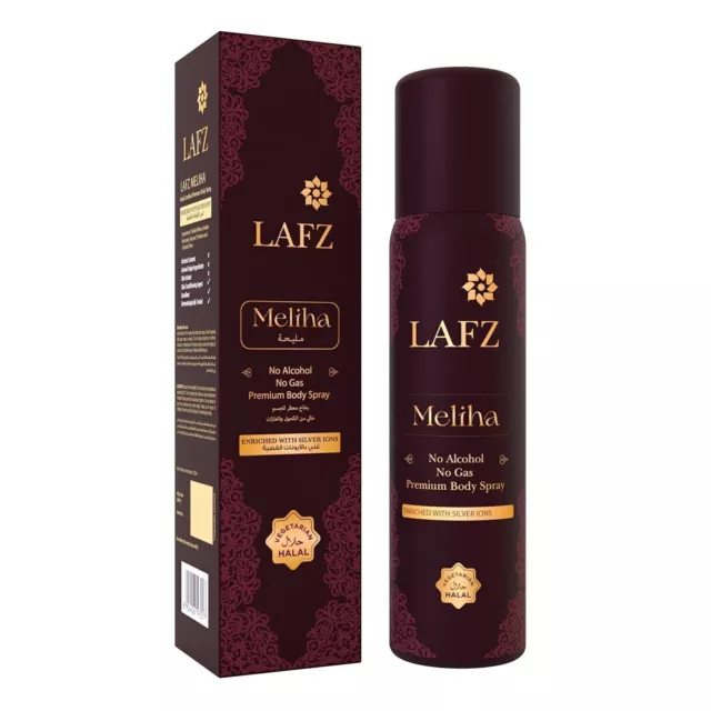 Lafz Meliha No Alcohol No Gas Premium Spray corporel pour hommes et femmes,...