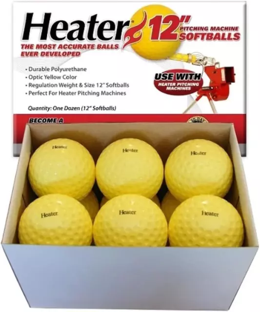 Heater Sports 12 Inch Pitching Machine Softballs by the Dozen