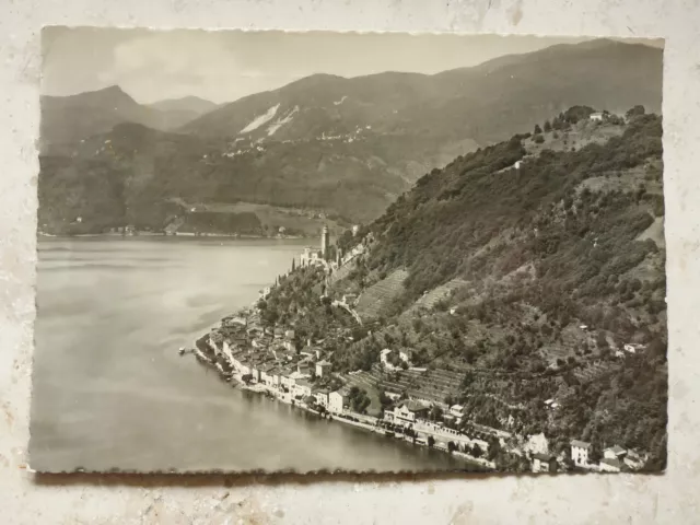 Ak Ancienne Carte Postale Photo Aérienne Morcote Photo Suisse 26.9.1953 Pris