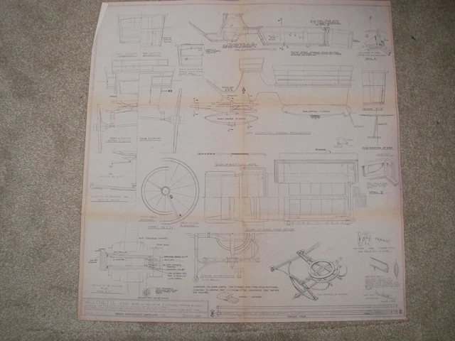 Planos de David Wray de la Waggonette alrededor de 1883 basados en un diseño de J Cooper