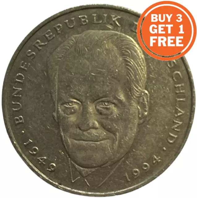 2 Deutsche Mark - Willy Brandt - Datum Wählen - 1994 -1996 Deutschland