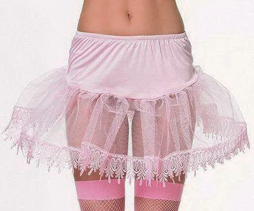 PINK Lace Teardrop Petticoat NEW Crinoline Skirt Womens One Size by Leg Avenue