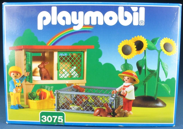 Playmobil Ferme - Lotto Di 4 Conigli Marroni Adulti E Piccoli (Ref 3075) - Usato