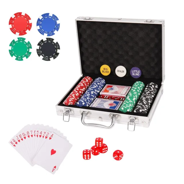 PLAYWUS Poker Chip Set for Beginners, 200 Pcs Casino Poker Chips with Aluminu...