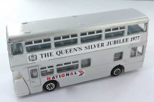 Dinky Toys Atlantean 1977 Silver Jubilee Diecast Bus in Used Condition.