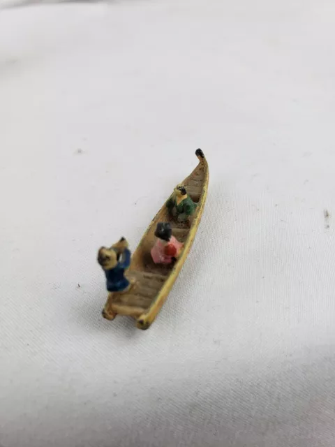 Superb antique japanese miniature 1" metal, Adell Venus collection, boat 3