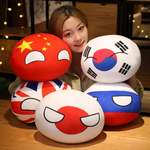 Creative Cartoon Hand Warmer Country Flag Toy Plush Doll Polandball Countryball