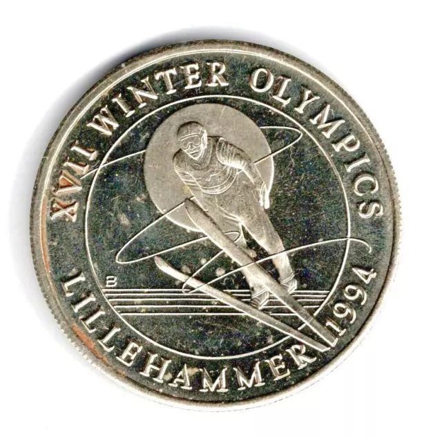 1993 Turks & Caicos Islands "Winter Olympics" 5 Crowns Coin